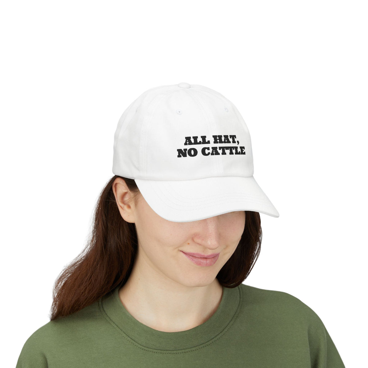 All Hat, No Cattle Embroidered Dad Hat